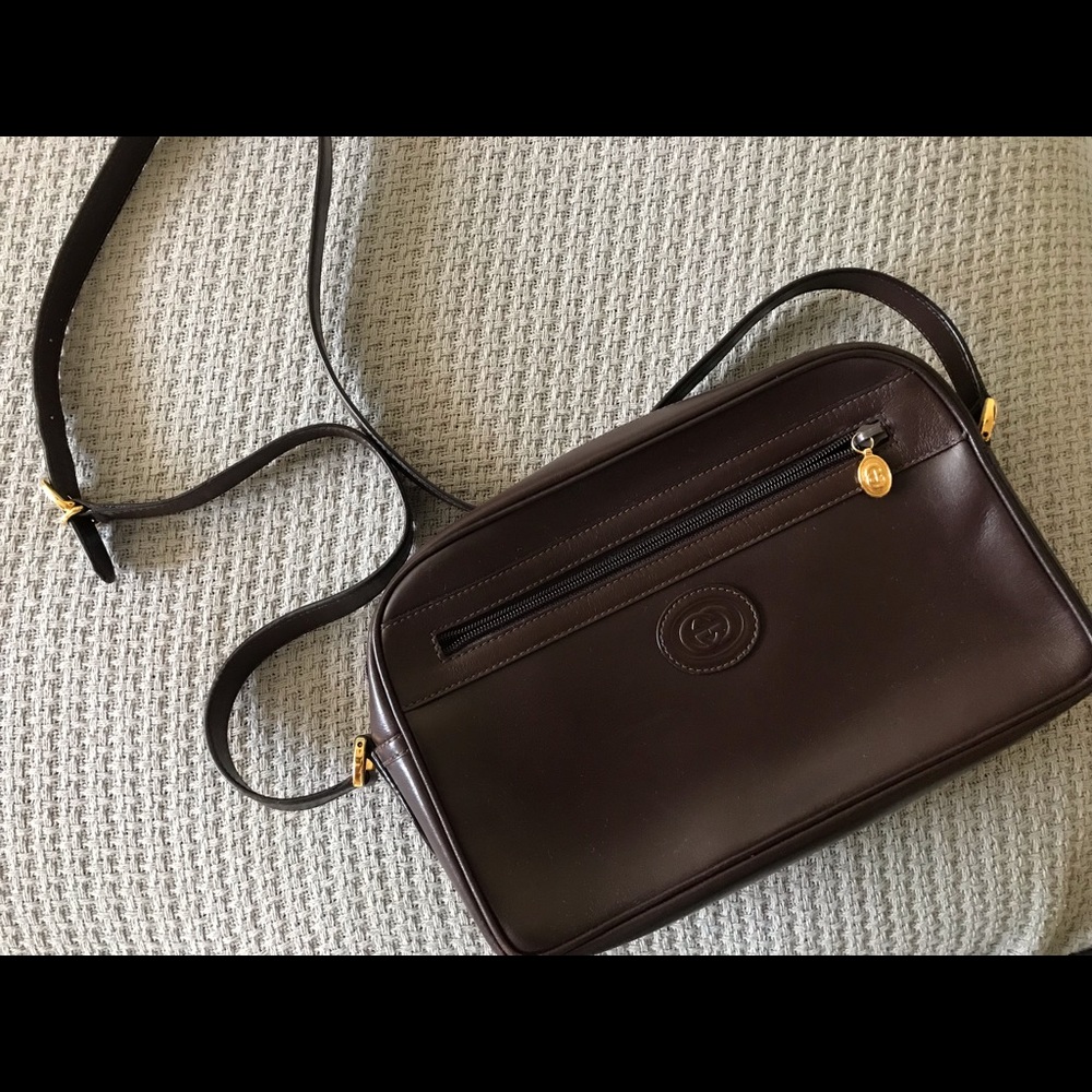 Gucci Brown Leather Vintage Crossbody Bag